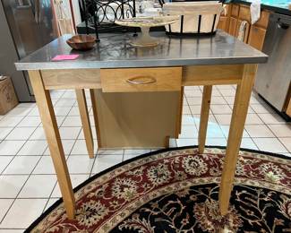 Great additional kitchen island with stainless steel top and drawer