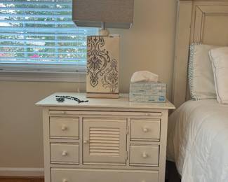 Set of bedside tables, lamp