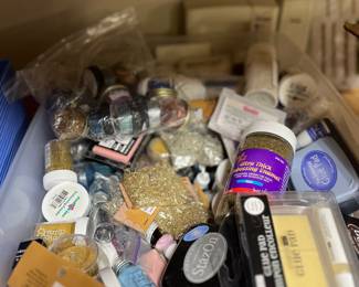 Glitter, ink for stamps