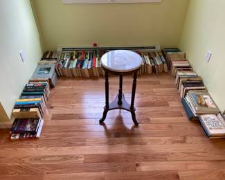 Books and Marble topped stand
