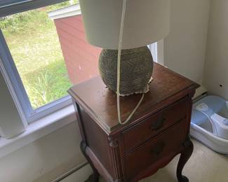 Bedside table and table lamp