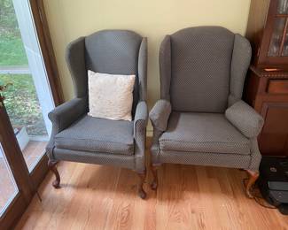 Upholstered wingback chairs