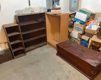 Book shelves and storage chest