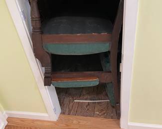 Antique couch stuck in attic door