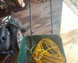 Fertilizer spreader and 80' drop cord