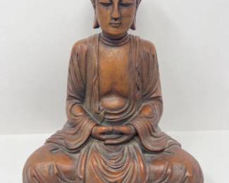 Modern Resin Sitting Buddha Statue - 12"T