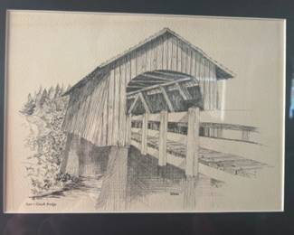 	1970s Signed Belzman Framed Bridge Art Prints