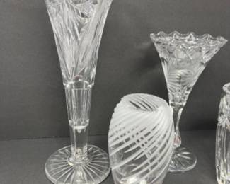 Etched Cut Crystal & Glass Vases