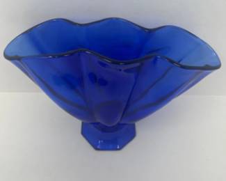 Cobalt Glass Fan Vase