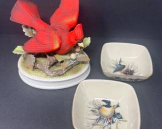 Vintage Andrea by Sadek Cardinal & Lenox Winter Greetings Bowls