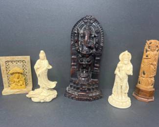 Carved Stone, Wood, & Resin Deities