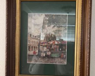1980s Framed New Orleans City Street Art Print