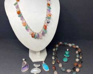 Sterling & Semi Precious Stone Jewelry - AW & Starborn Sterling Pendants