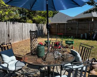 Metal outdoor table with chairs