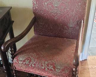 Large ornate antique chair 