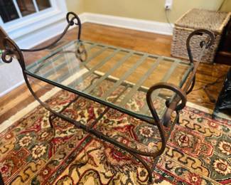 Coffee table / end table iron & glass