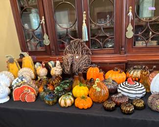 Large glass pumpkin/ fall collection