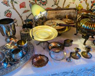beautiful Sheffield silverplate including a Victorians "Brides Basket"