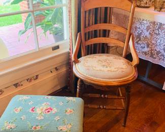 needle point chair and stool