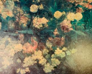 large floral print on canvas 
