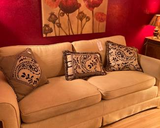 sofa, poppies art
