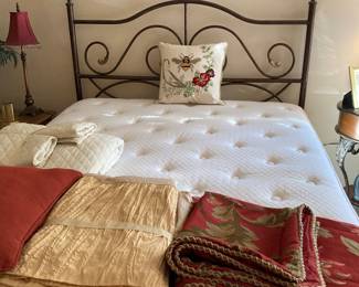 queen bedspread set, mattress and springs, headboard 