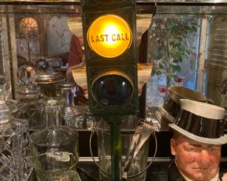 Bar is Open / Last Call / Bar is Closed traffic light, WC Fields pitcher, etc. 