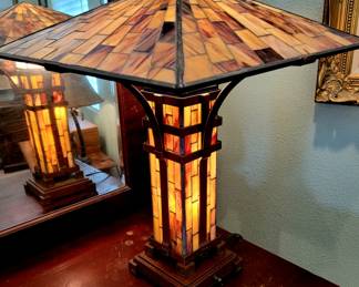 Custom stained glass arts and glass lamp