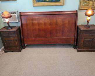 Pair of vintage carved bedside cabinets