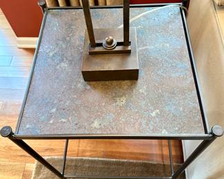 This is one of 3 Nesting Iron Side Table with Metal Contemporary Table Lamp (we have 2 of these lamps)