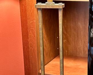 Matching Pair of Bronze Metal Lamps.