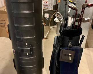 Travel Case and Set of Golf Clubs