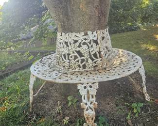 Antique cast Iron tree surround bench