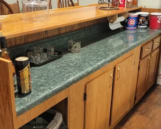 Approximately 6ft wit 4 stools