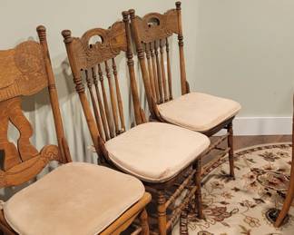 Old  press back chairs