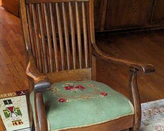 ANTIQUE OAK MISSION STYLE ARTS & CRAFTS ROCKER