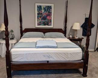 KING SIZE RICE BED including TEMPUR PEDIC CLOUD MATTRESS SET