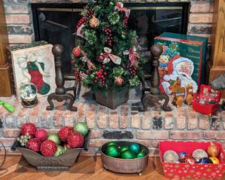 VINTAGE ANDIRONS... CHRISTMAS DECOR