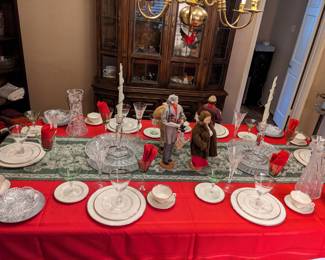 LENOX CHINA & CRYSTAL SETS...CUT CRYSTAL DISHES...ABP CUT GLASS PITCHERS...CHRISTMAS CAROLERS