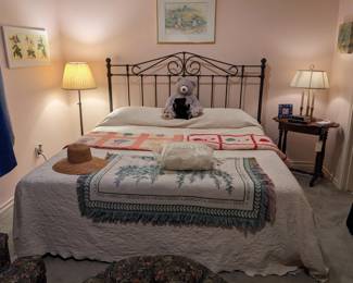 KING  SIZE METAL HEADBOARD & NICE MATTRESS SET