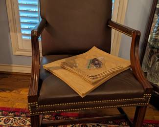 VINTAGE HANCOCK & MOORE LEATHER ARM CHAIR