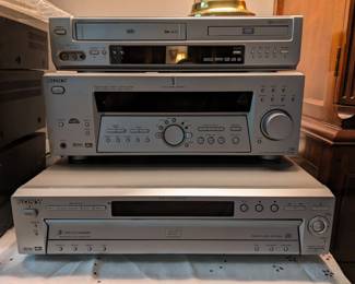 GO VIDEO DV2150, SONY STR-K502 RECEIVER, SOND DVP-NC600 5 DISC CAROUSEL CHANGER