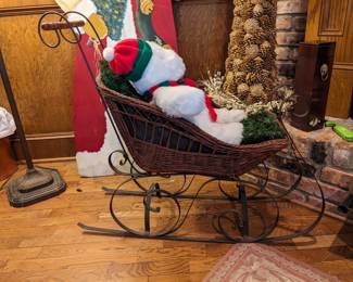 LARGE WICKER & METAL SLEIGH