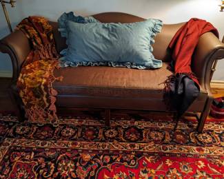 VINTAGE LEATHER CAMEL BACK SOFA