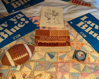 LUV YA BLUE..DR. DOOM FOOTBALL...OILER PLAYER DRAWINGS & COASTER SET