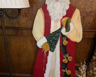 HAND PAINTED WOOD SANTA
