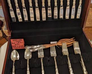 REED & BARTON STERLING FLATWARE 48 PC. SET "TARA" PATTERN