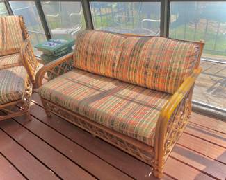 Mid century bamboo loveseat