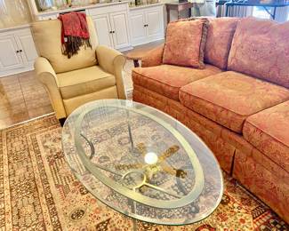 Glass top coffee table