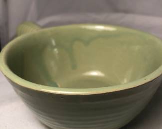USA drip glaze beehive handled bowl
